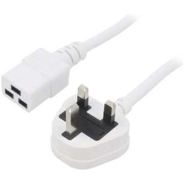 Cable; 3x1.5mm2; BS 1363 (G) plug,IEC C19 female; 