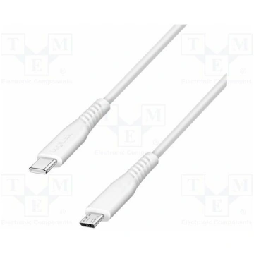 Cable; USB 2.0; USB B micro plug,USB C plug; 2m; w