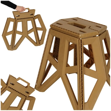 Saliekams tūrisma krēsls / taburete, 40 cm, bēšs -