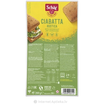 Schär Ciabatta Rustiche bezglutēna maize, 200g Dr.