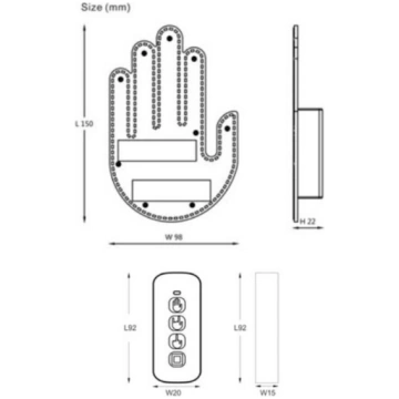 Wooco Car Interactive Gesture LED Palm with Remote