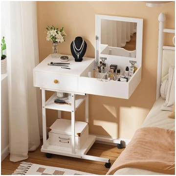 Ulifance Movable Dressing Table for Small Spaces, 