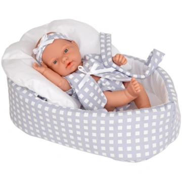 Lelle bēbis 26 cm ar pelēku apģērbu