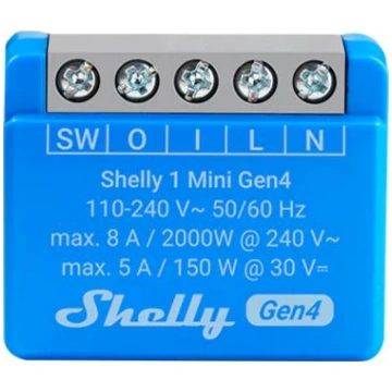 Shelly 1 Mini GEN4 daudzprotokolu (Wi-Fi+ Bluetoot
