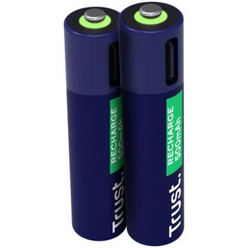 Trust USB-C rechargeable AAA batteries, 2 gab. - U