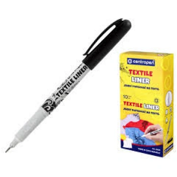 Marķieris, tekstila, 0,6-0,8 mm, melns, Centropen
