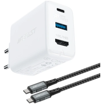 Acefast 2in1 charger GaN 65W USB Type C / USB, ada