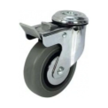 Trolley wheel turn/brake 80mm grey