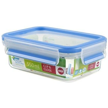 Emsa Clip & Close plastic box (transparent / blue,