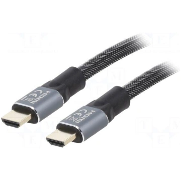 Cable | HDMI plug,both sides | textile | 10m | bla