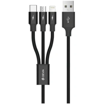 Devia Kintone Series 3In1 Tube, USB to Lightning, 