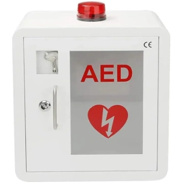 Sienas AED defibrilatora glabāšanas skapis, pirmās