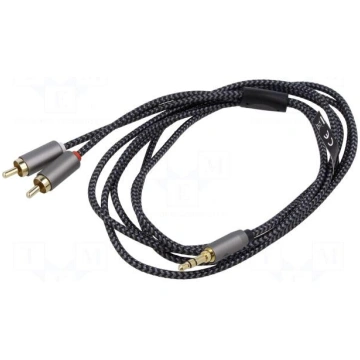 Cable | Jack 3.5mm 3pin plug,RCA plug x2 | 2m | bl