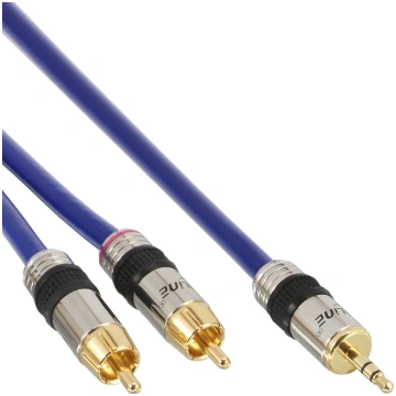 Kabelis Inline Jack 3.5mm - Rca (cinch) X2 2m Debe