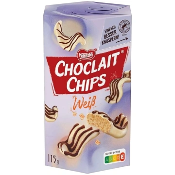 Nestlé CHOCLAIT CHIPS White, garšīgi kraukšķīgi či