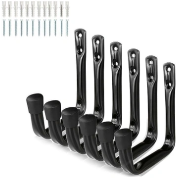 Eidoct Heavy Duty Garage J Hooks 6 Pack Wall Mount