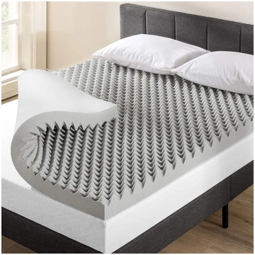 Mellow 4" Egg Crate Memory Foam Mattress Topper wi