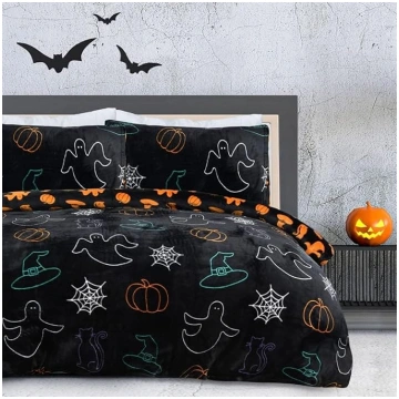 Sleepdown Halloween Scary Ghost Black Orange Flann