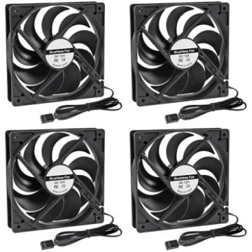 4 Pack PWM PC un CPU ventilators 120 mm 12 V Black