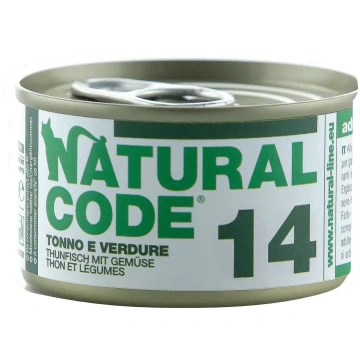 NATURAL CODE 14 Tuncis Un Dārzeņi konservi kaķiem,