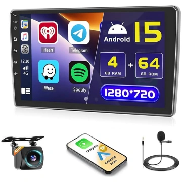 Hikity 4 + 64 GB Android 15 Auto radio Fiat 500L 2