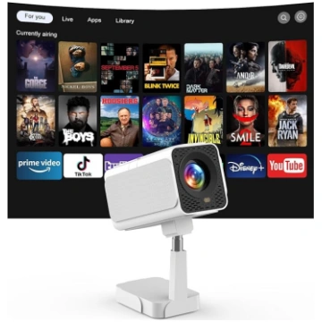 Android TV OS viedprojektors ar WiFi un BT, elektr