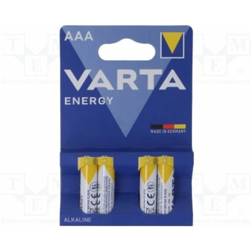 Battery: alkaline; AAA,R3; 1.5V; non-rechargeable;