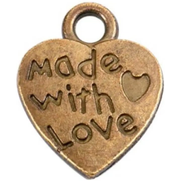 Bottone HANDMADE In Metallo - CUORE 10x12mm - BRON