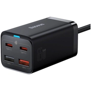 Baseus GaN3 Pro, 2x USB-C, 2x USB, 65W (czarna) | 