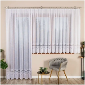 Modesta Gatavā žakarda aizkars 200x250 cm, Balts M