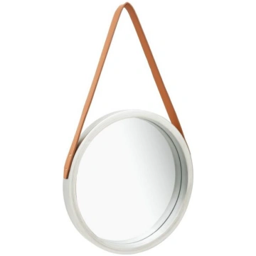 vidaXL sienas spogulis ar siksnu, 40 cm, sudraba k