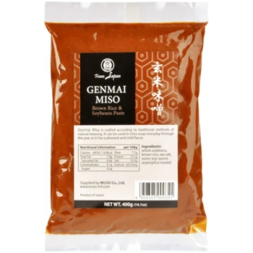 Muso brūno rīsu miso pasta Genmai Miso, 400g