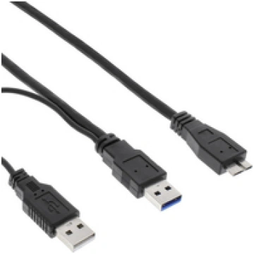 Kabel USB InLine 1m USB 3.0 Y-Kabel 2x A Micro B B