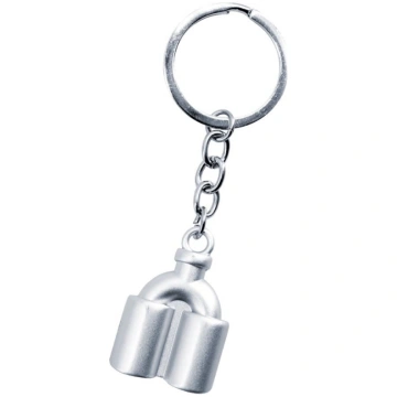 Keychain silver double tip