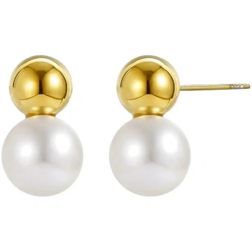 Bud To Rose - Maya Pearl Earring Gold - izmērs ONE