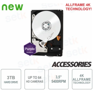 Hard Disk HD 3TB Audio Video SATA 3.5" ALLFRAME 4K