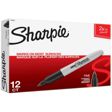 Sharpie Super FP Perm Mrkr Black Packet of 12
