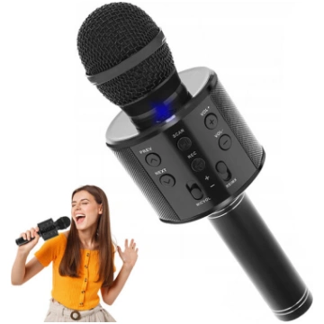 Karaoke mikrofons ar skaļruni bērniem, melns Nav n