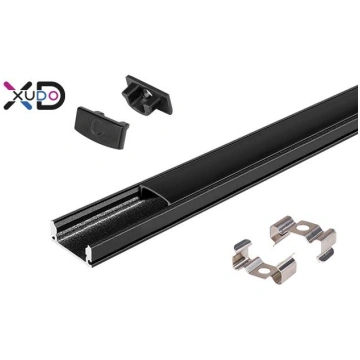 Virsmas 2m, LED Lentes Profils (melns) + melns sti