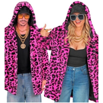 NEON ROZĀ DZĪVNIEKU RAKSTA LEOPARDA PLĪŠA MĒTELIS 