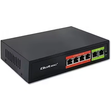 Qoltec FAST Ethernet PoE SWITCH 4xRJ45 2XRJ45 Upli