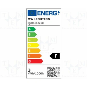 COB LED tape; white warm; LED/m: 320; 8mm; IP20; 1