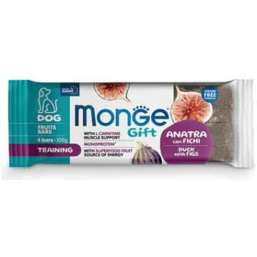 MONGE GIFT Dog FRUIT BARS Training Duck with figs 