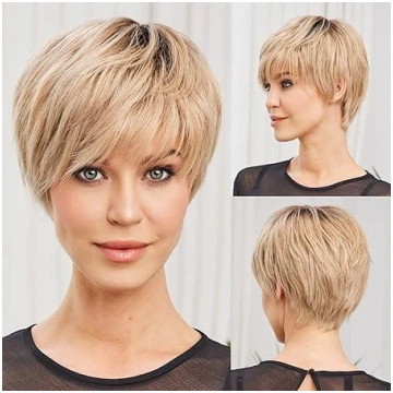 HAIRCUBE īsas, glancētas smilšblondas 100 % īstu m