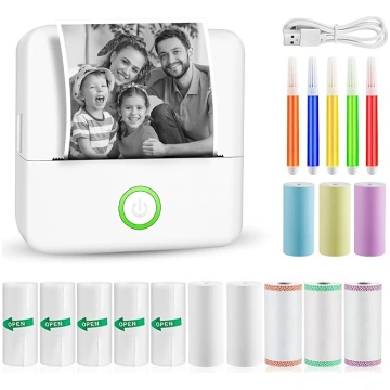 GuKKK mini printeris, mobilais fotoprinteris, pārn