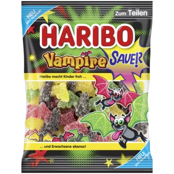 Haribo Sauer Vampire skābās želejkonfektes ar Lakr