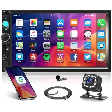 Rimoody Double DIN auto radio ar Bluetooth, 7 coll