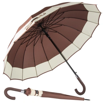 Liels elegants lietussargs XXL, brūns - umbrella, 