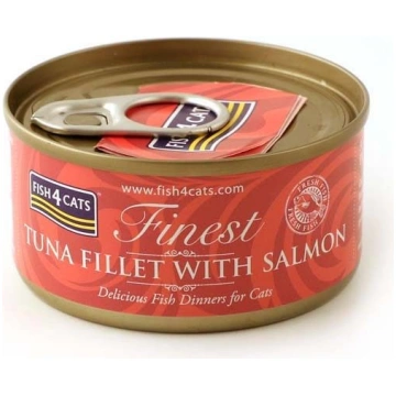 FISH4CATS tunča fileja ar lasi - mitrā kaķu barība
