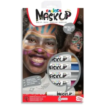 Sejas krāsas CARIOCA Mask Up Metallic 6 gab